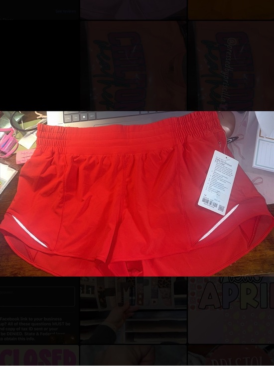 lululemon athletica Pants - lululemon athletica Red Women's Athletic Shorts with Reflective Trim